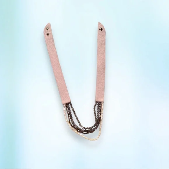 FAIRCHILD BALDWIN OF New York leather moonstone bead necklace - Picture 7 of 11